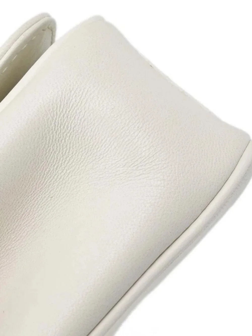 Best07/ Chanel White Lambskin CC Mania Flap Leather Shoulder Bag NQ10825
